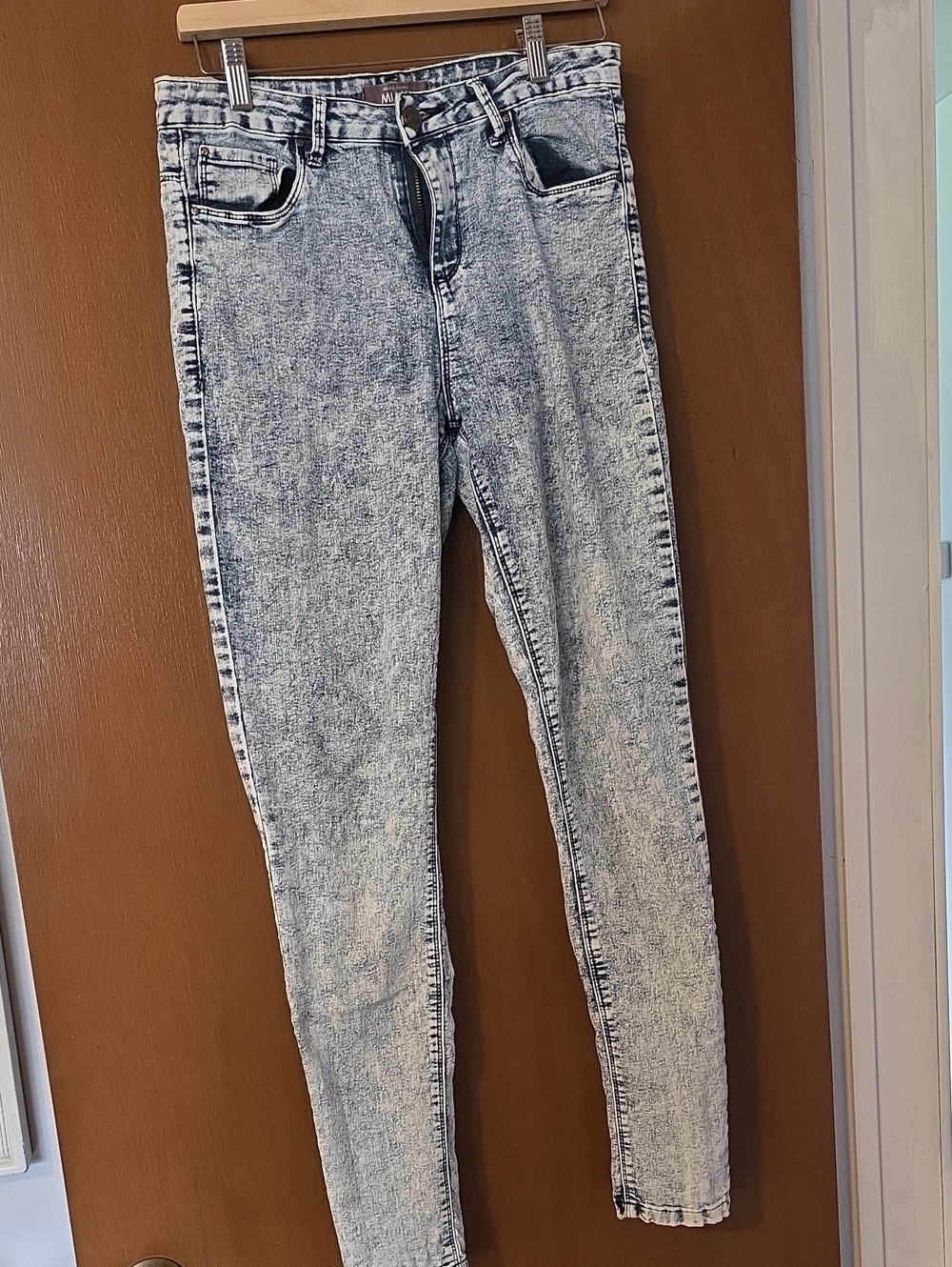 Acid Wash Skinny Women’s Jeans - Light Blue Jegging